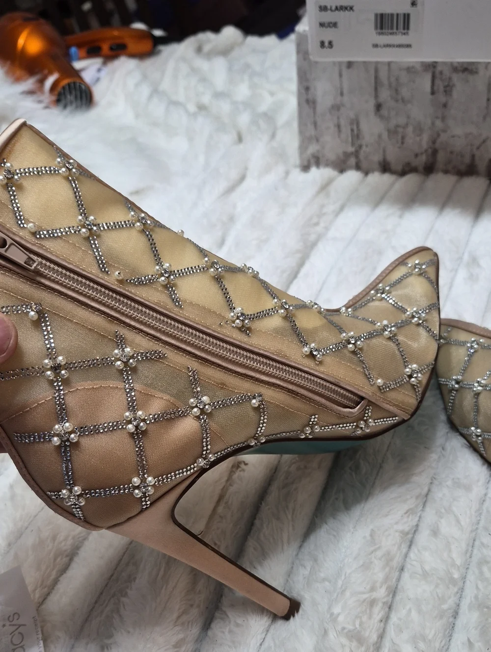 Betsey Johnson Larkk Embellished Mesh Dress Booties Women's New
